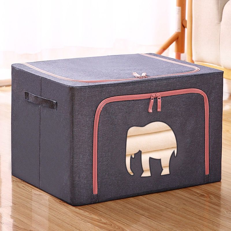 (BOW) 100L Storage Box Jumbo Transparan Kotak Penyimpanan Organizer Double Zipper Serbaguna 19AQ21