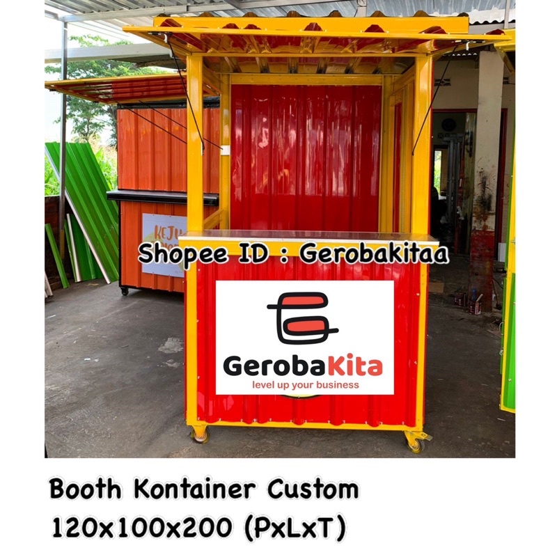 booth container dengan alas/ booth container minimalis dengan alas / booth container minimalis murah