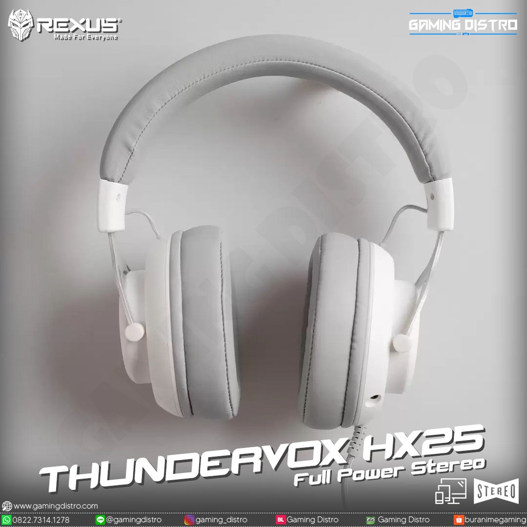 Headset Gaming Rexus Thundervox HX25 White - Rexus HX25 Putih