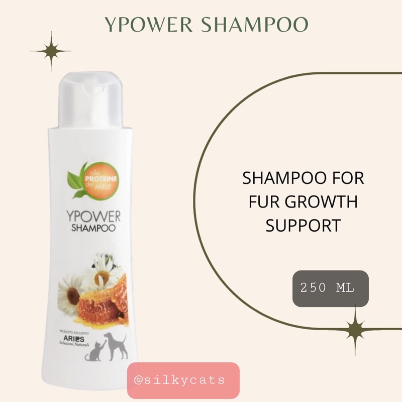 Aries YPOWER SHAMPOO , shampoo untuk pertumbuhan bulu kucing & anjing