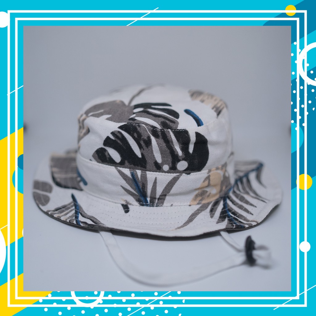 Topi Anak dan Balita / Rimba / Bucket / Motif Dedaunan / Berbagai Variasi / Dengan Tali / Kanvas-6