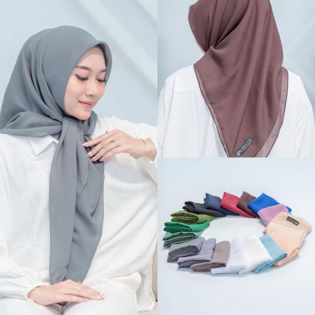 Hijab Segi Empat Polycotton Bella Square Premium Tepi Jahit