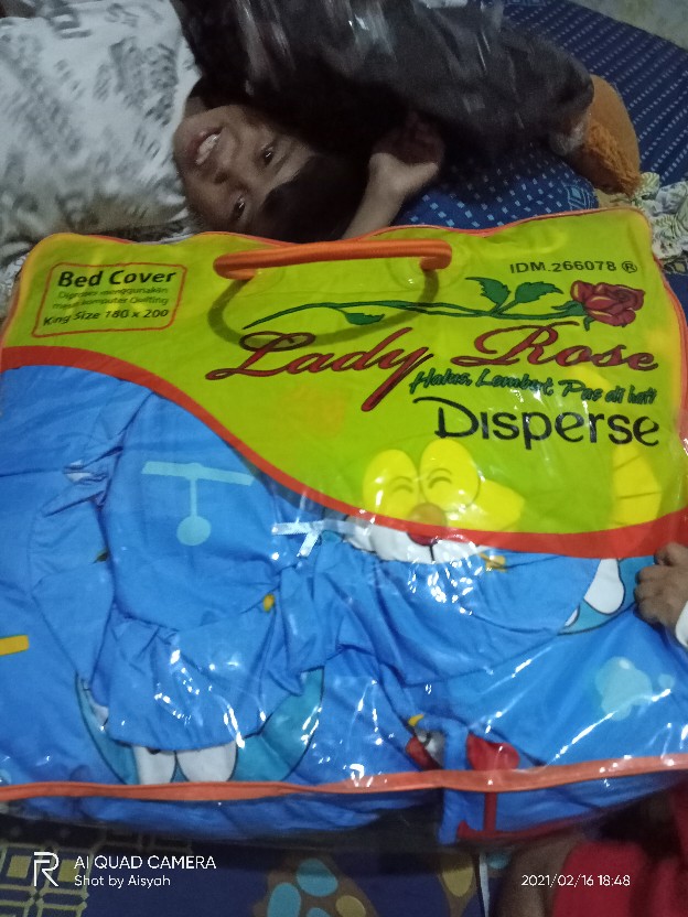 Bedcover Lady Rose Uk. King (180x200)cm Motif Kreatif Flamingo, Doraemon, Hello Kitty, Kerokeroppi