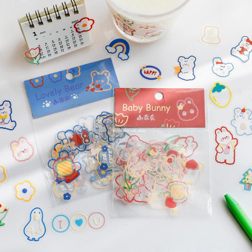 

45pcs Stiker Lucu untuk Dekorasi Jurnal/Scrapbook