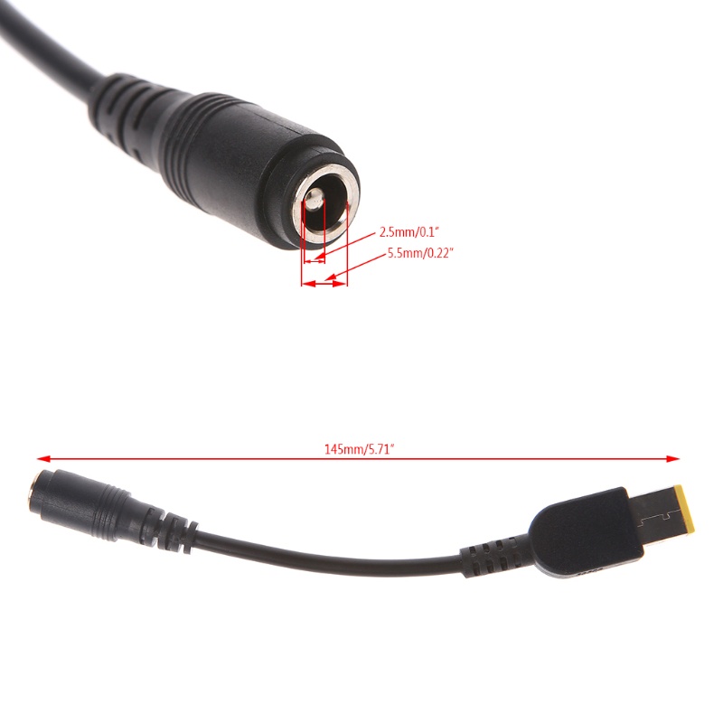 Btsg 5.5x2.5mm Round Jack To USB Square Converter Untuk DC Plug Power Adapter Kabel Untuk Lenovo ThinkPad Yoga11 13 G500 G5