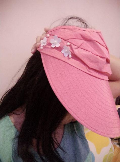 Topi Lipat Wanita Pelindung Sinar Uv Anti Uv Untuk Outdoor / Pantai