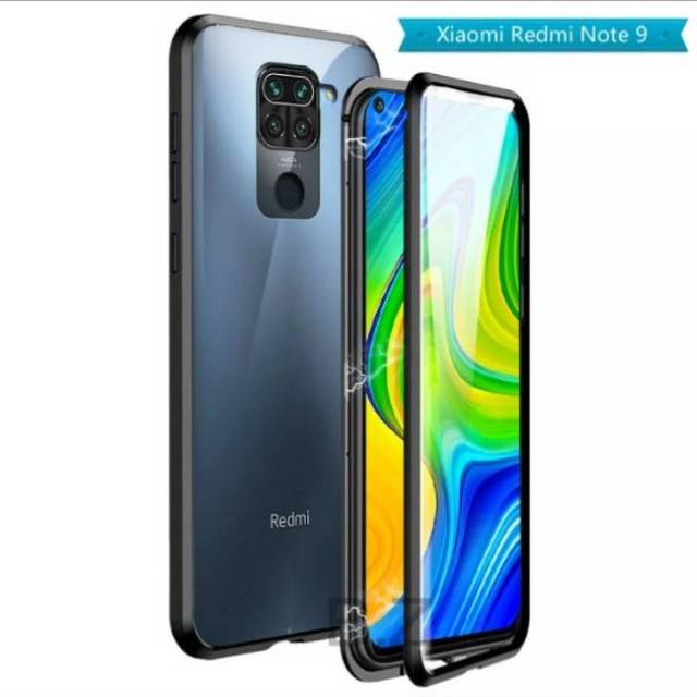 XIAOMI REDMI NOTE 9/9 PRO /NOTE 8/NOTE 7/NOTE 7 PRO Case Magnet Metal Double Glass Kaca Depan belaka