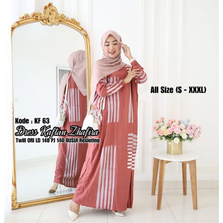 Riject Sale Dress Kaftan Zhafira Twill Ori by Elzhaf Batik Pekalongan