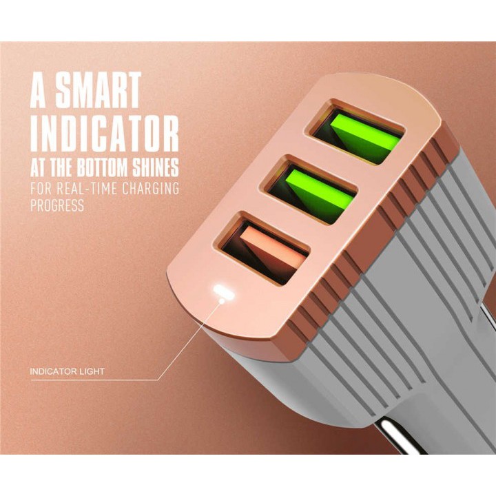 LDNIO C702Q Fast Charging Car Charger 3 USB 5.1A QC3.0 and Auto-ID