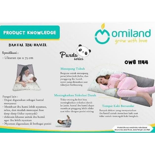 Promo !! PROMO OMILAND MATERNITY PILLOW BANTAL IBU HAMIL STRIPE SERIES / PANDA OWB 1144 - BANTAL IBU HAMIL