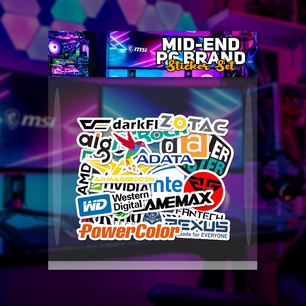 

17 Stiker Logo Mid-End Brand PC Sticker Pack