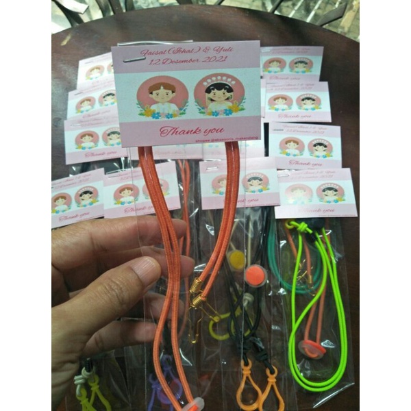 (MIN 50PCS) SOUVENIR STRAP MASKER TALI MASKER SOUVENIR PERNIKAHAN/ULANGTAHUN/AQIQAH/TAHLILAN/ACARA