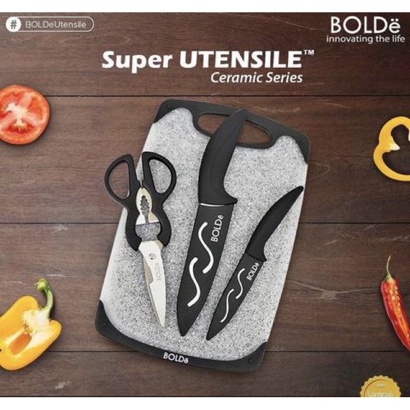 Bolde Pisau Set Talenan Keramik / Super UTENSILE Ceramic Cutting Board Set