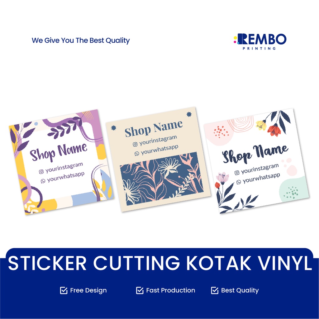 CETAK STIKER KOTAK *ANTI AIR* STICKER LABEL MAKANAN KOTAK KEMASAN PRODUK (Bahan Vinyl)