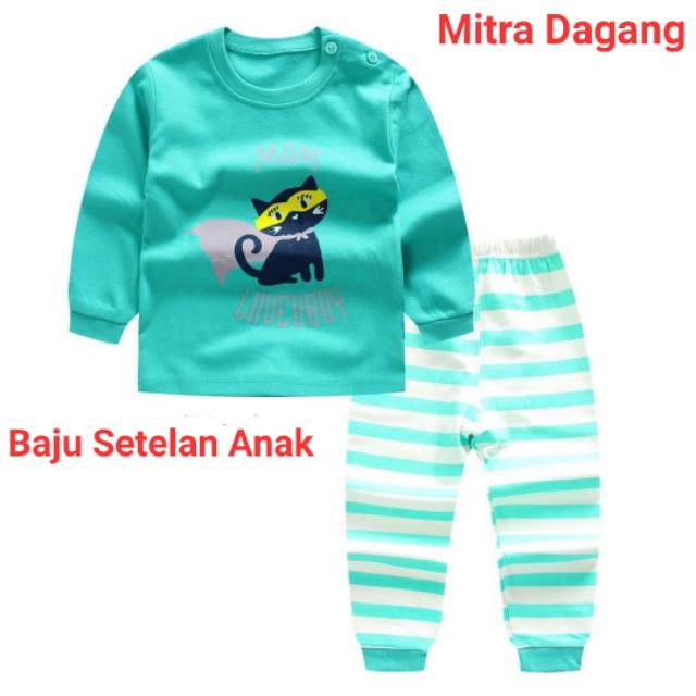 Baju Setelan Anak Lucu Motif Kucing