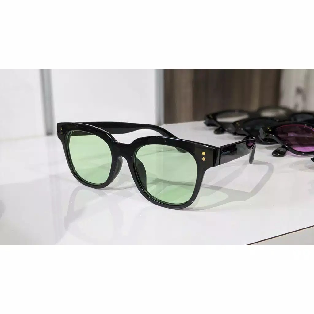Kacamata Hitam Wanita Pria Lensa Sunglasses Korean Fashion Small Candy Color Import-HIJAU