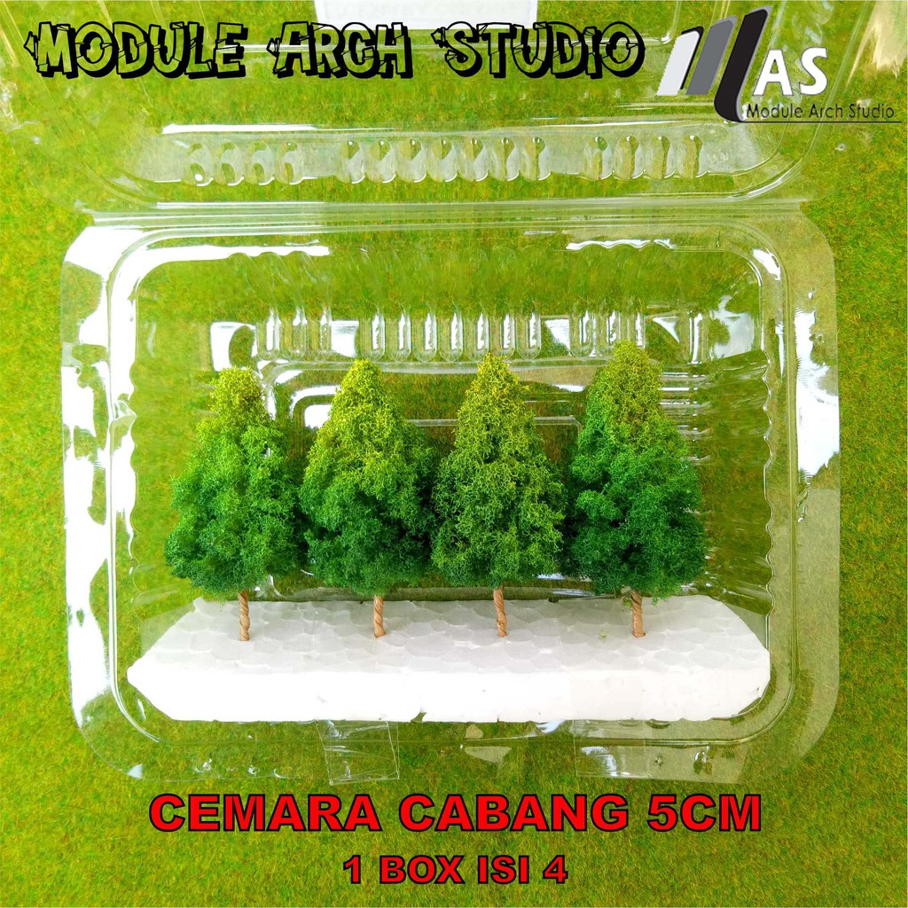 Maket Pohon Cemara Tinggi 5cm Isi 4pcs