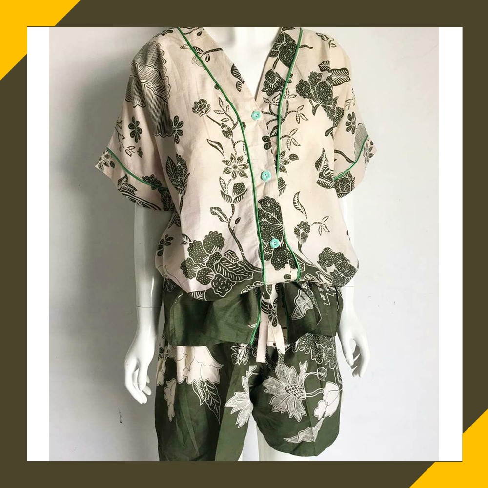 Baju Tidur Wanita Dewasa Sexy Piyama Cewek Celana Pendek Seksi Atasan Model Kimono Katun Premium