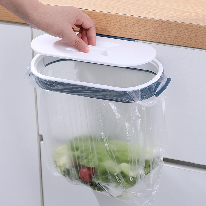 [COD Ready Stock] Tong Sampah Gantungan Dapur Dengan Penutup / Trashbag Holder With Lid / Sampah / Trashbag - PD