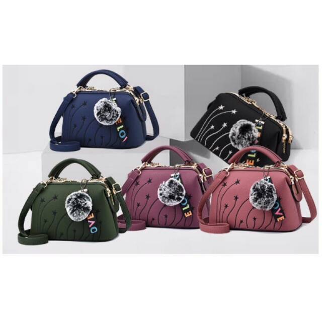 TAS FASHION MJ DOCTOR POMPOM 078-5 BRANDED IMPORT BATAM