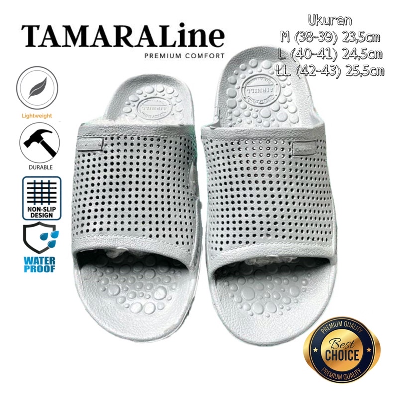 Sandal Selop Slide Slip on Karet Pria Wanita Unisex Dewasa / Remaja - TAMARALINE 208 / Bahan Premium Lentur Empuk Ringan Kuat Anti Slip Anti Air / Model Sandal Casual Santai Rumah Hotel Outdoor Kamar Mandi Murah Original