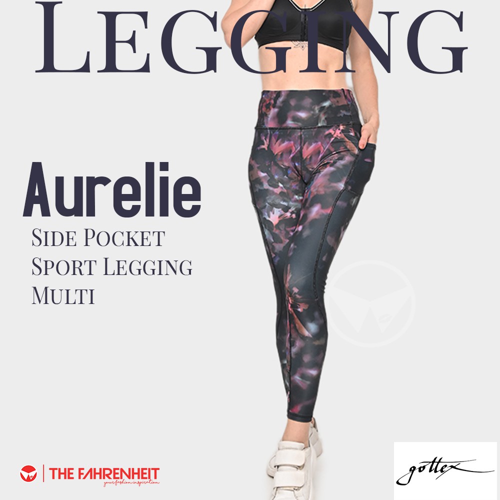 The-Fahrenheit Aurelie Gottex Side Pocket Sport Legging - Multi