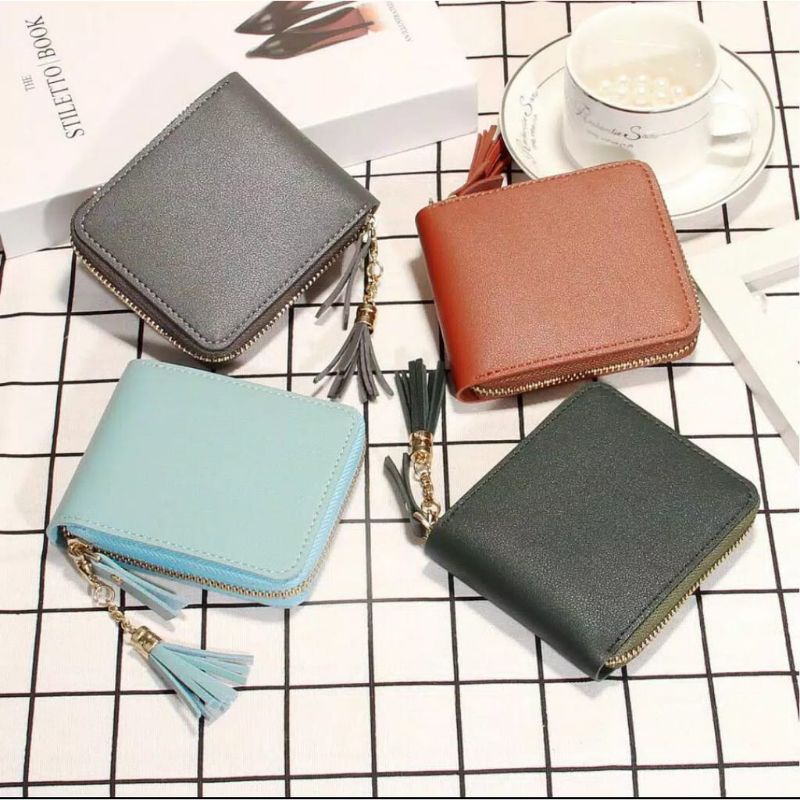 Dompet Lipat Wanita Import Bahan PU Leather Kekinian Terlaris