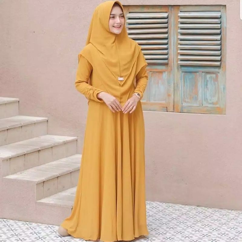 Mayra Gamis Syar'i / Gamis Terbaru / Gamis asdf / Baju Gamis / Gamis Syar'i Set Khimar