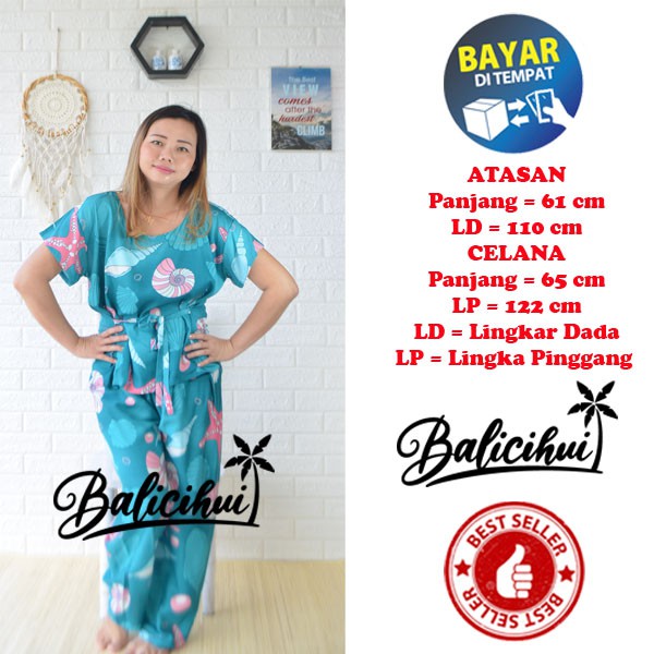 Balicihui Setelan Panjang Bali Piyama Tidur Bali FIT to XL