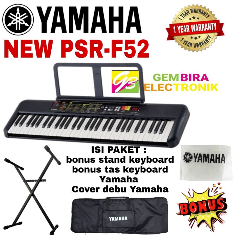 Paket New Keyboard Piano Yamaha PSR F52 PSRF52 PSR-F52 Original