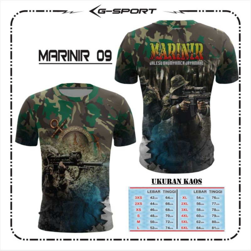 MR 09 BAJU KAOS MARINIR ORIGINAL PREMIUM QUALITY ARMY