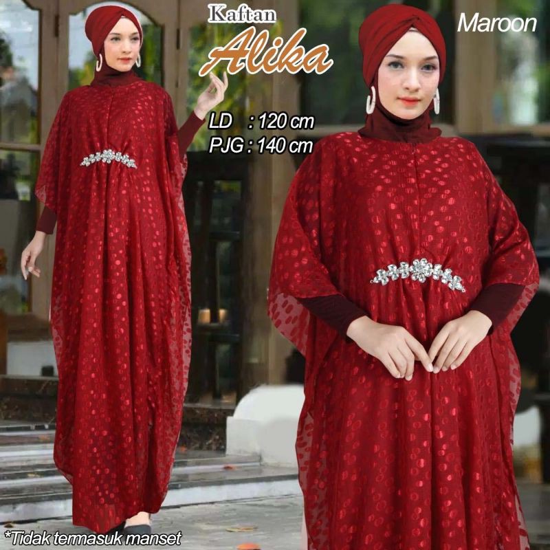 Arnis Kaftan Alika Bahan Tille Dot Jumbo Busui Fashion Muslim Ramadhan Sale