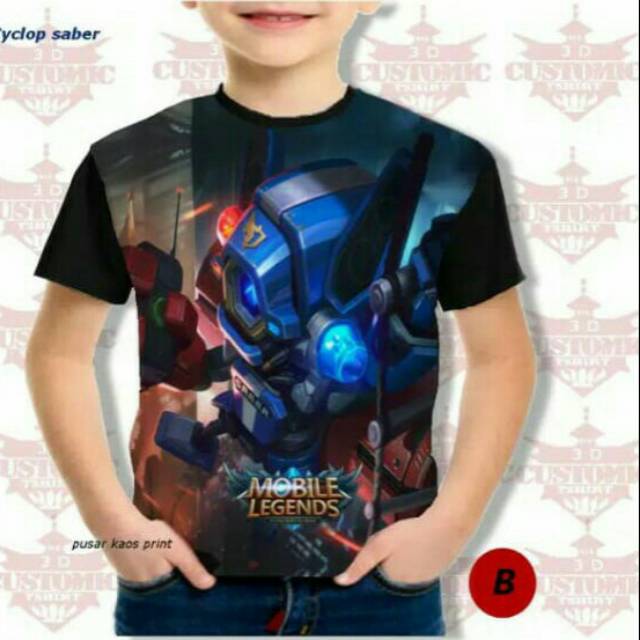 Kaos 3D Anak Mobile Legends - Cyclop Saber