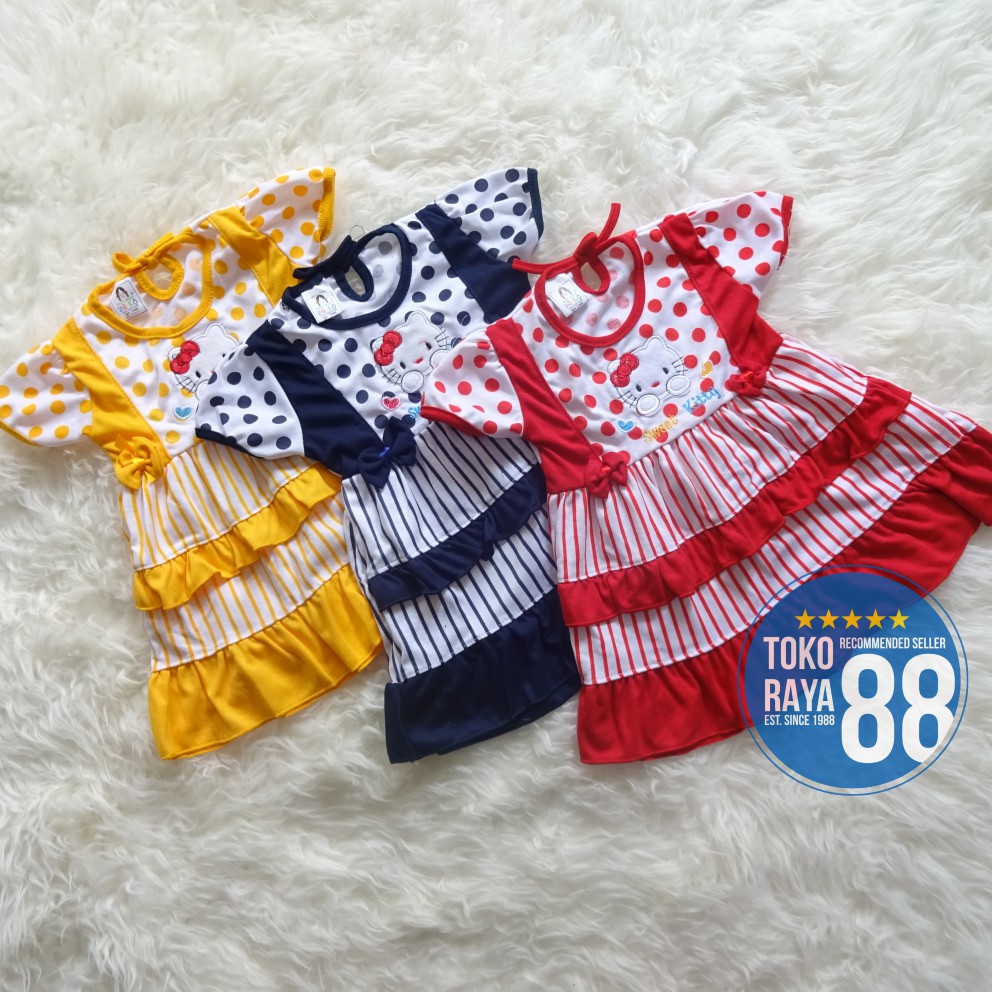 SDR YK10 Setelan Dress Bayi 3 18 Bulan Baju  Rok  Anak 