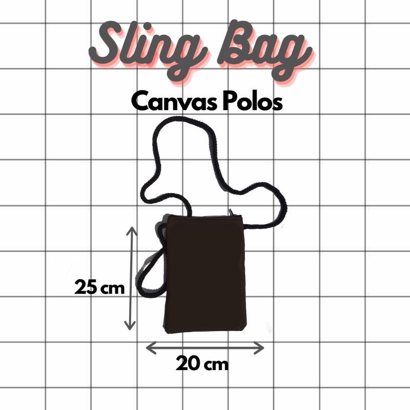 Sling Bag Polosan bisa untuk media lukis / Kanvas Polos / Tas Kanvas Polos / Sling bag Polos