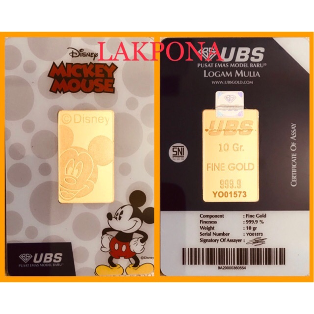 Ubs Mickey Mouse Inveted 5 10 Gram Indonesia