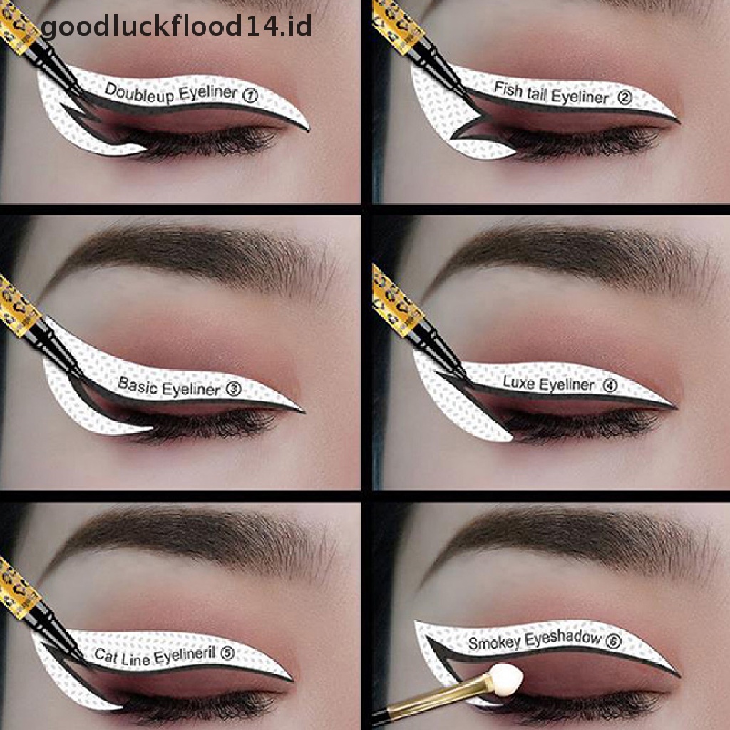 [OOID] 48PCS Eyeliner Stencils Eye Makeup Template Stickers Card 12 Styles Non-Woven ID