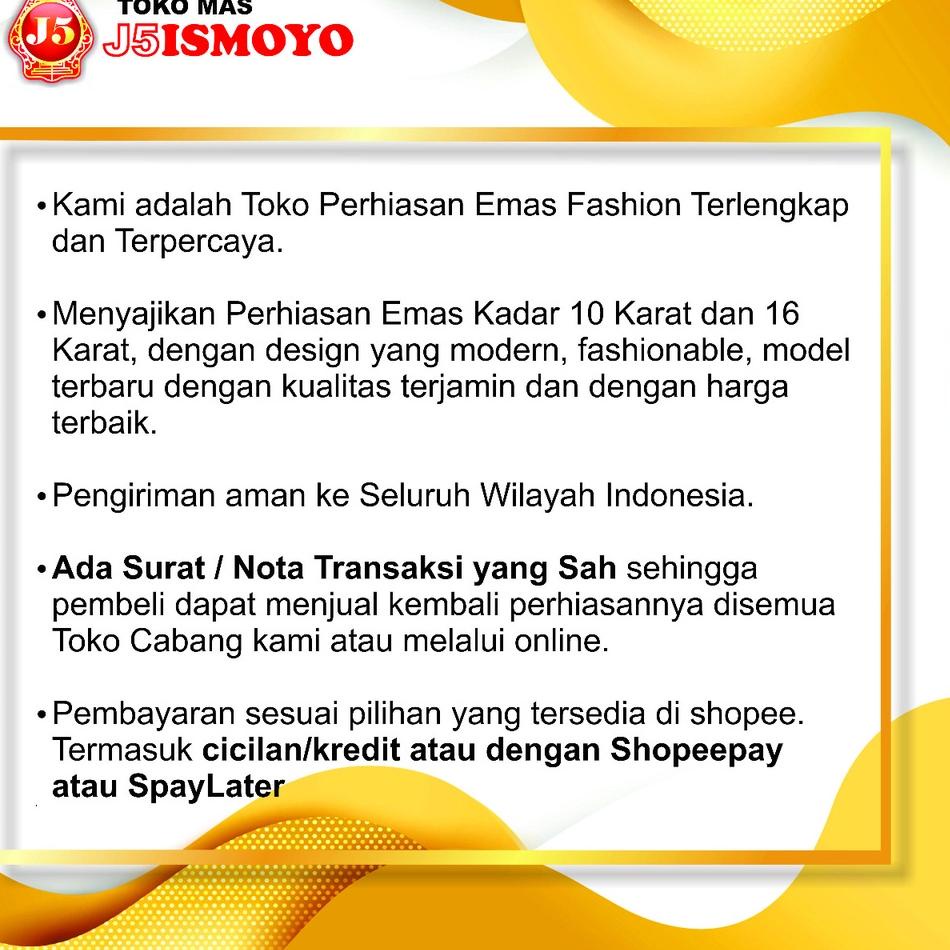 Oke Price.. Cincin Emas Lucia J5 Ismoyo