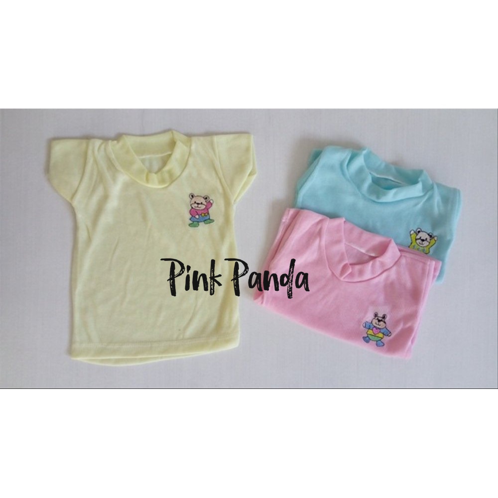 SETALI SPOROT LENGAN PENDEK ISI 1 LUSIN Bahan Kaos Sporot Motif Bordir Boneka Warna Mix Random, Kaos Bayi Lengan Pendek / Sporot / Oblong Bayi Newborn Polymere [300gr]