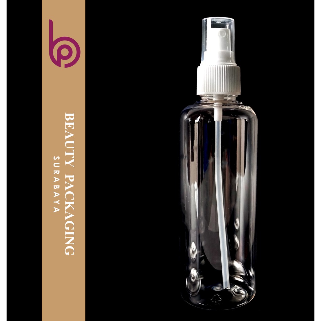 Botol Plastik PET 250ml BR Bening Tutup Spray