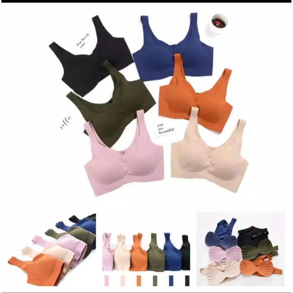BH BRA JAPAN STYLE SEAMLESS PUSH UP SPORT BRA TANPA KAWAT HIGH QUALITY