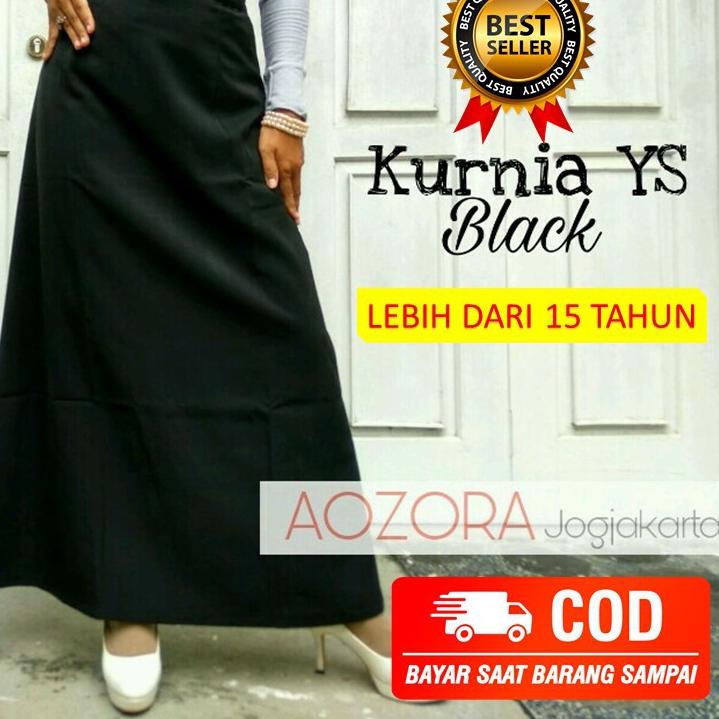 [MRS.26Au22w] Rok polos panjang kantor kerja hitam kurnia ys