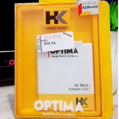 HK- BATERAI BATTERY BATRE BN 34 XIAOMI REDMI 5A DOUBLE POWER BN34 HK OPTIMA BN 34 BATRE