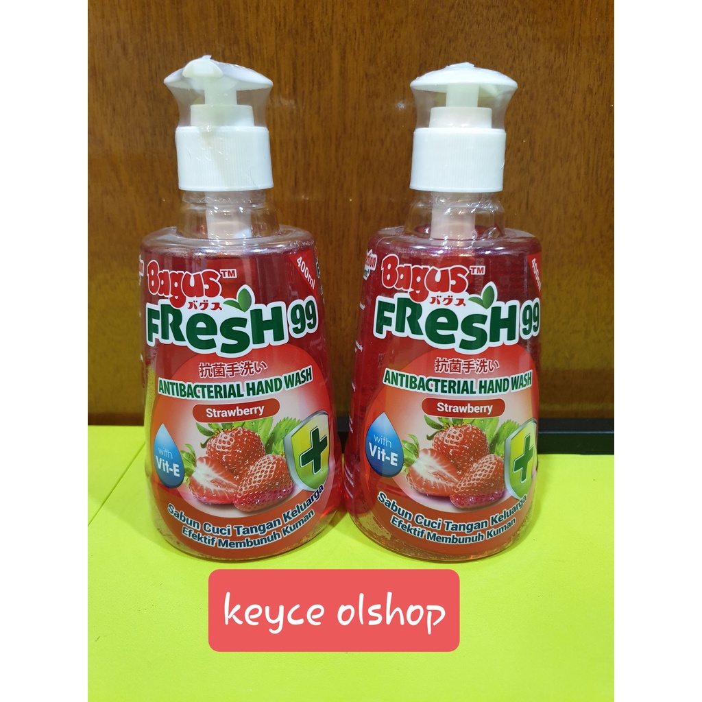 Botol pomp sabun cuci tangan keluarga Antibacterial Hand wash Bagus Fresh 400 ML