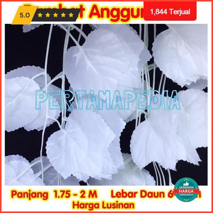 Dekorasi Rumah Lusinan Daun Rambat Plastik/ Daun Rambat Artificial/ Daun Putih Premium