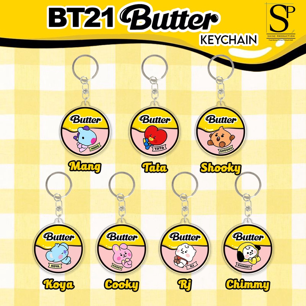 Gantungan Kunci Butter BT21 Ring Premium