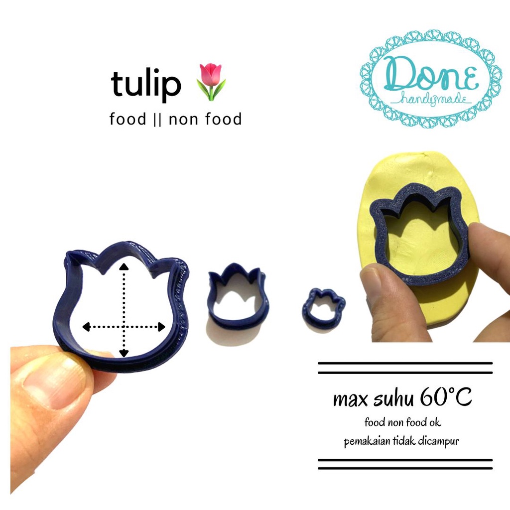 Cutter tulip cutter clay cetakan clay earring cutter fondant icing cut cetakan fondant done handymade