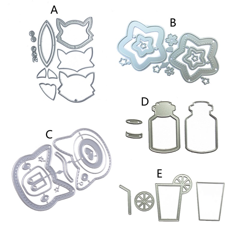 Siy Cetakan Stensil Cutting Dies Motif Botolbintang Bahan Metal Untuk Scrapbookcraft Diy