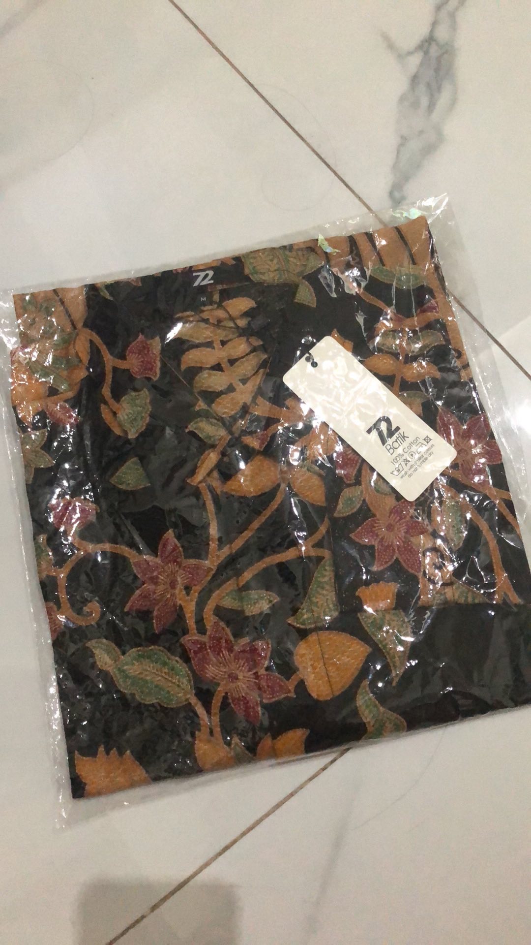 Kemeja Batik Panjang Slimfit Premium Dobby Dby Dobi Dobbi Parang Merah Kuning Hitam 723897 Cap 72