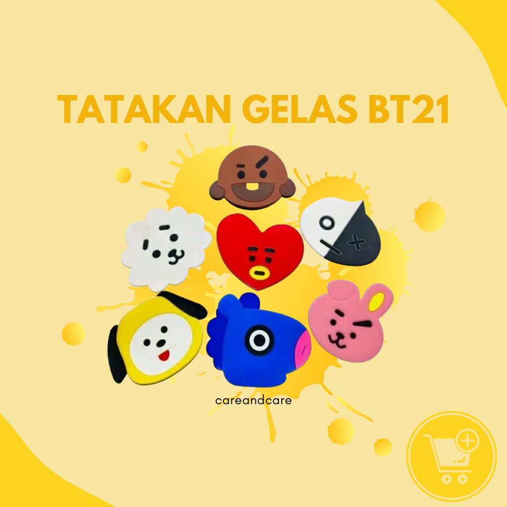 Tatakan Gelas Cangkir Silikon Karakter Lucu Korea Animasi Kartun